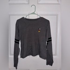 Cropped Long Sleeve Disney Mickey Shirt
